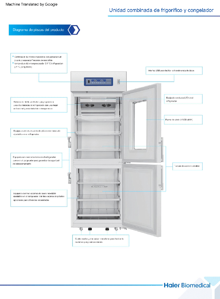 Refrigerador y Congelador Combinados (2°C ~ -25°C) vertical