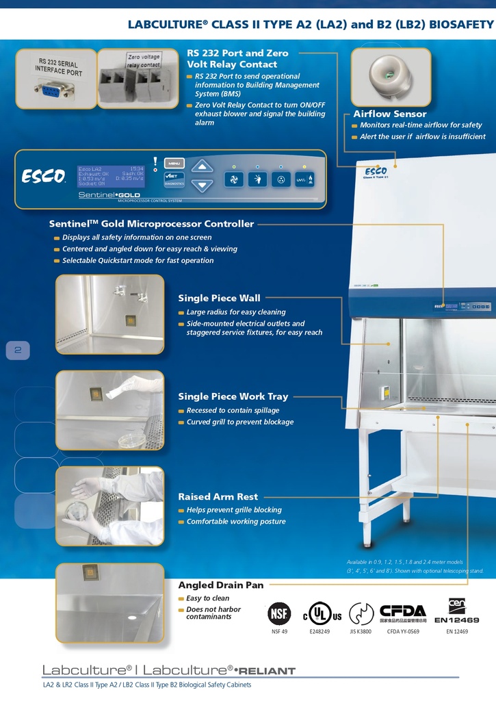Cabina de Bioseguridad de 4 Pies, Seguridad Biológica Clase II Tipo A2