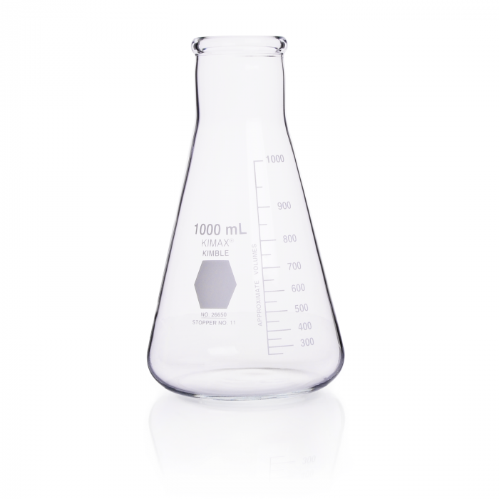 [26650-1000] Matraz Erlenmeyer de Boca Ancha Kimax 26650 (1,000 mL)