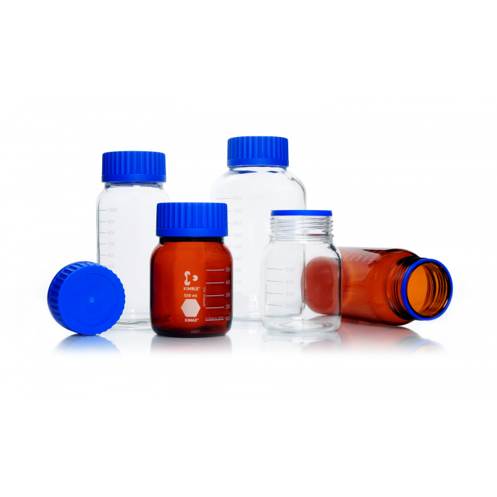 [14394-1000] Frasco para Laboratorio de Boca Ancha GLS 80 Vidrio Ámbar Kimax Kimble 14394 (1,000 mL)