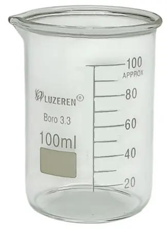 [GL41101-100-C] Vaso de vidrio boro 3.3 – 100 mL (paq. 12) – Luzeren