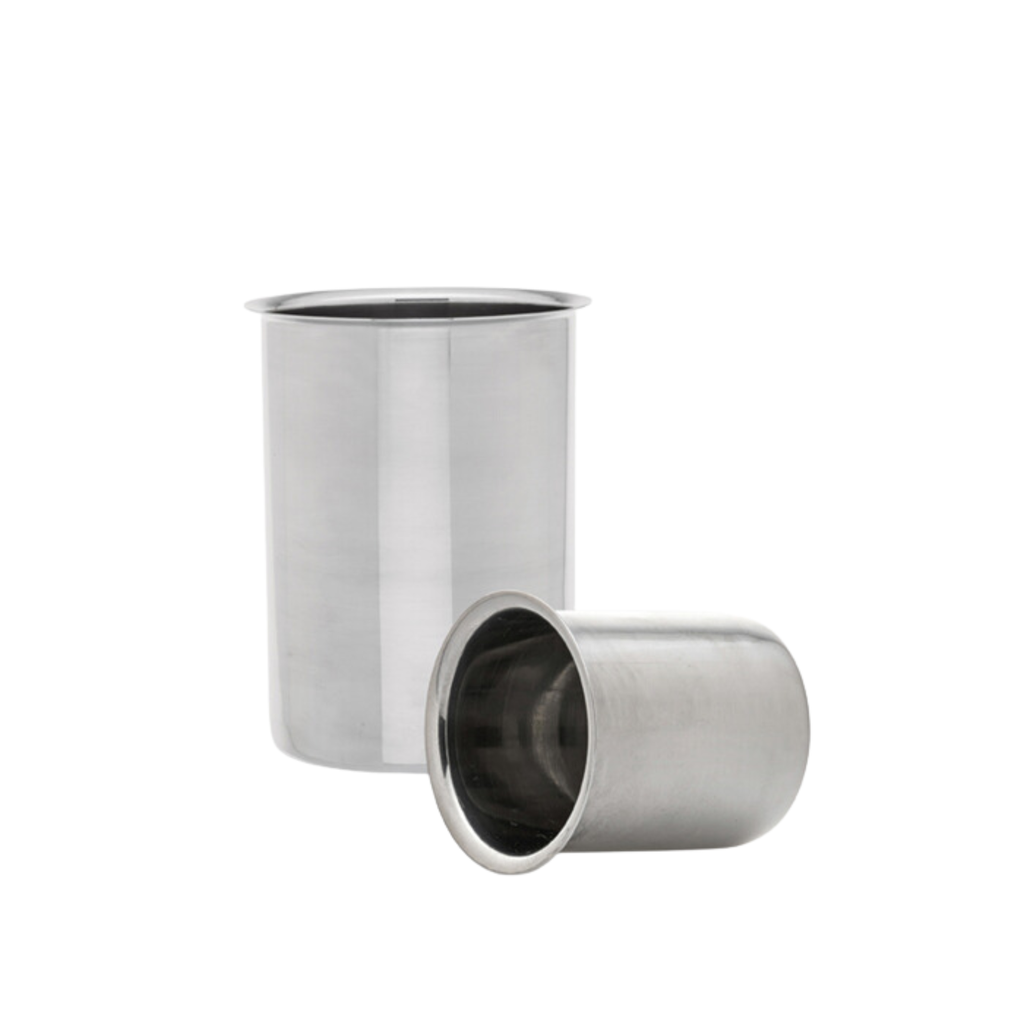 [025.04.901] Vaso de acero inoxidable con borde 1000ml 104x128mm, Isolab