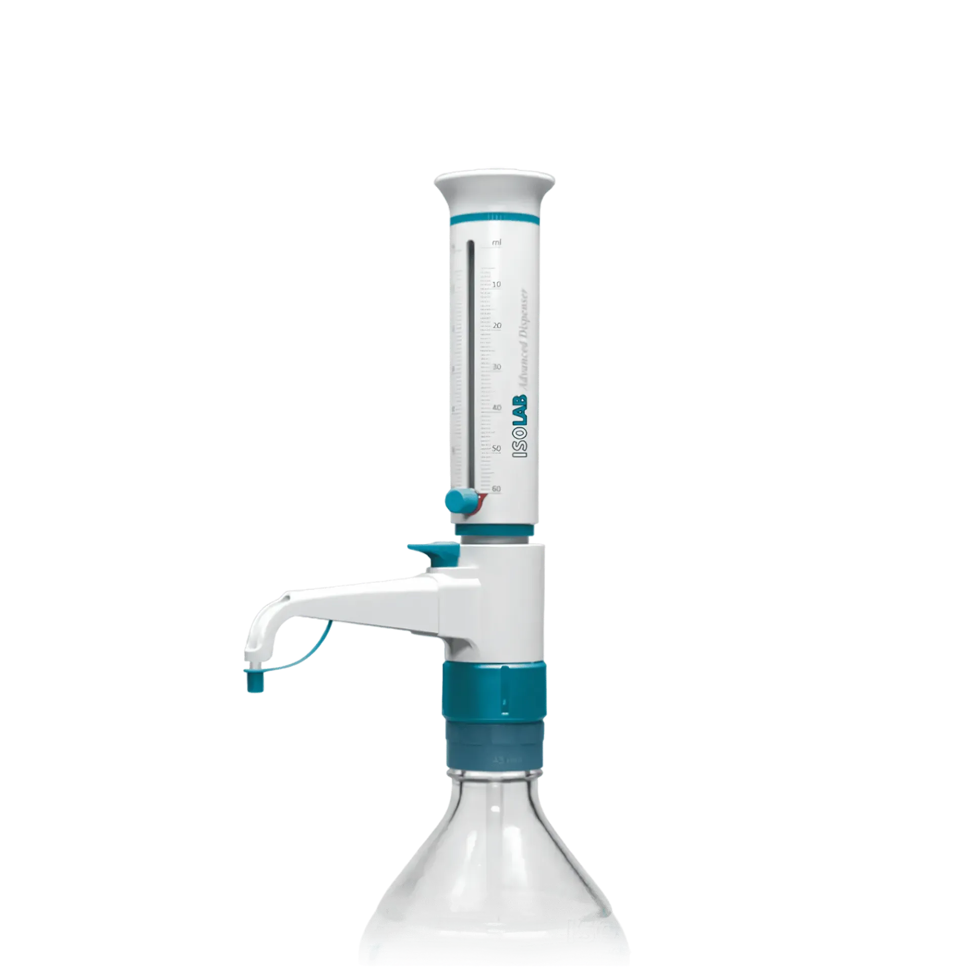 [008.15.100] Dispensador análogo 10-100 ml válvula PTFE Isolab