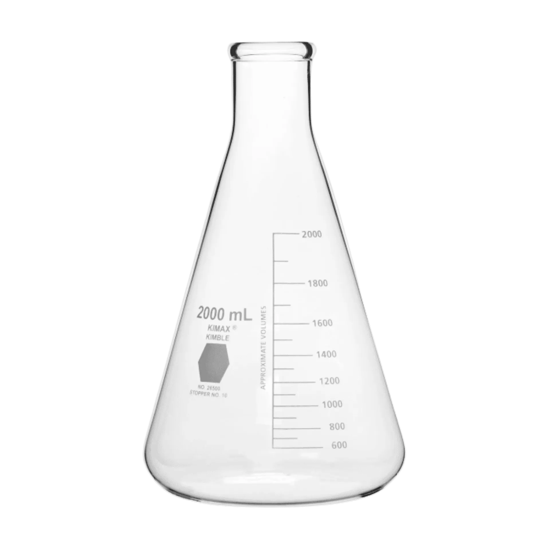 [26500-2000] Matraz Erlenmeyer Boca Estrecha KIMBLE KIMAX Borosilicato 3.3 Volumen Nominal 2000 mL