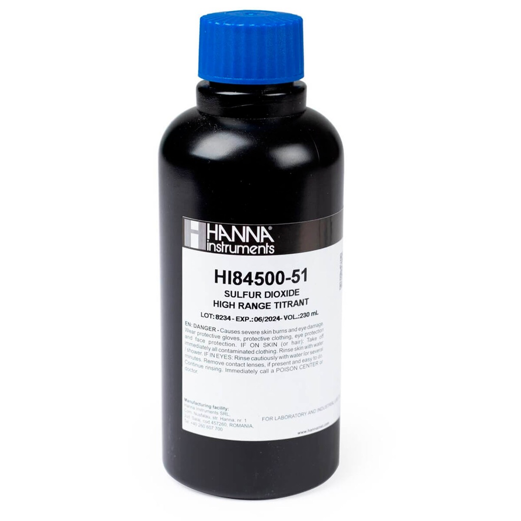 titulante de intervalo alto para minititulador de dióxido de azufre (230 ml)