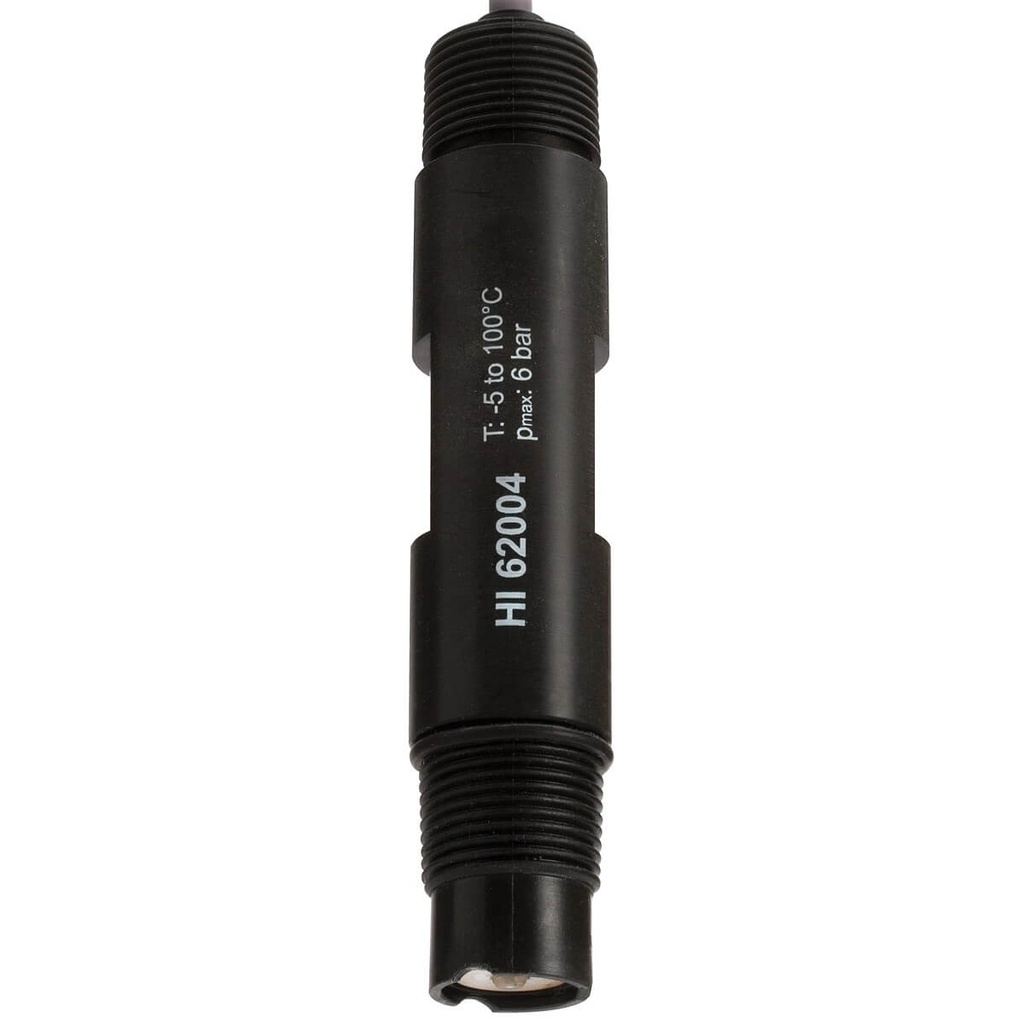 electrodo de orp industrial con pin de platino, cuerpo pvdf, doble unión ptfe, bnc, 5m