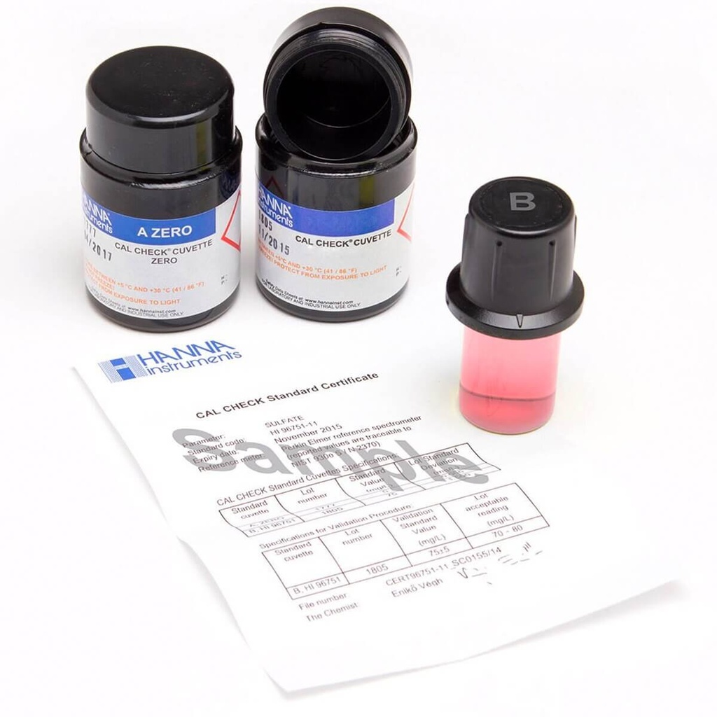 estándares cal check™ de dureza de calcio, 0.0 y 1.50 ppm