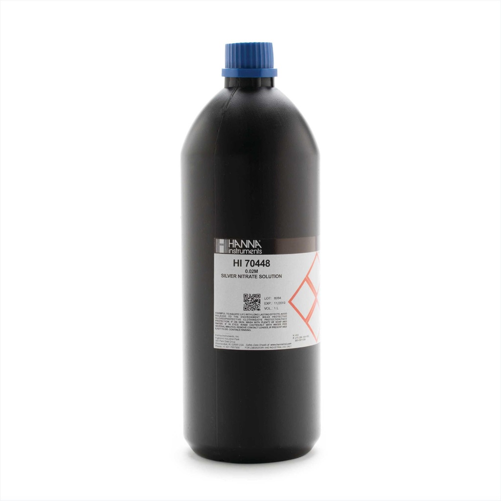 [HI70448] Nitrato de Plata 0.02M, 1L – Reactivo Argentométrico HI70448