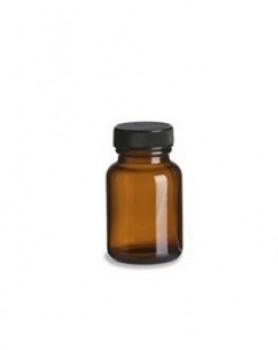 [LUZ-2947] Frasco de vidrio ámbar 120 mL boca ancha tapa 38/400 – Luzeren
