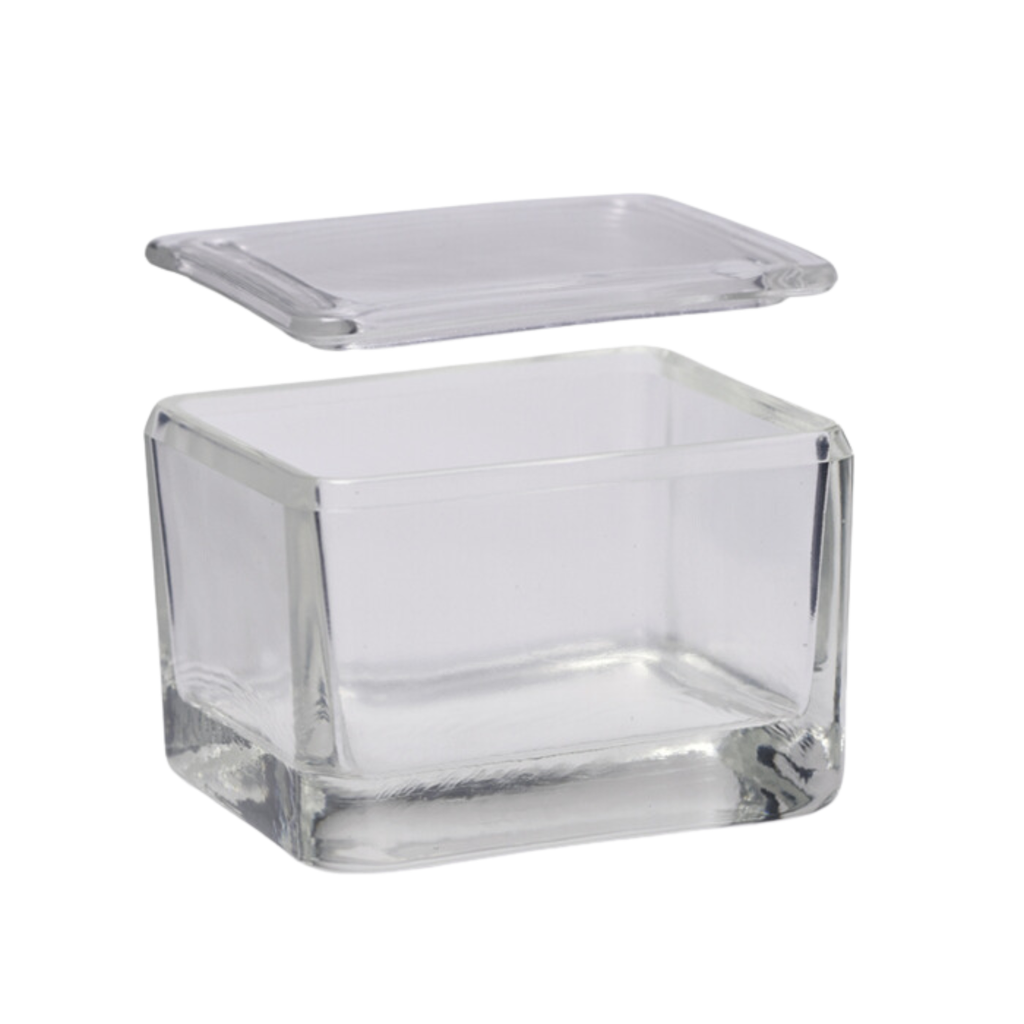 Caja de Tinción de Vidrio con Rack de Acero Inoxidable para 20 Portaobjetos ISOLAB 073.06.001