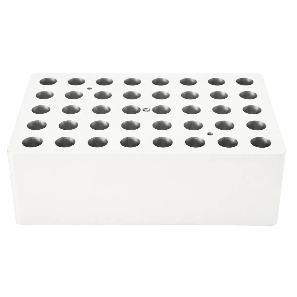 bloque de aluminio p/calentamiento 40 tubos de 2ml , D-Lab