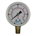 Manómetro 60 PSI para Autoclave, Glicerina, Conexión Inferior 1/4" NPT, Carátula 2.5"