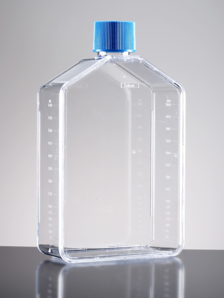 Frasco Rectangular Cuello Recto 750 ml con Tapa y Filtro Estéril Falcon