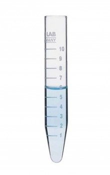 Tubo de vidrio fondo cónico 10 ml 16x100 mm centrifugación Isolab