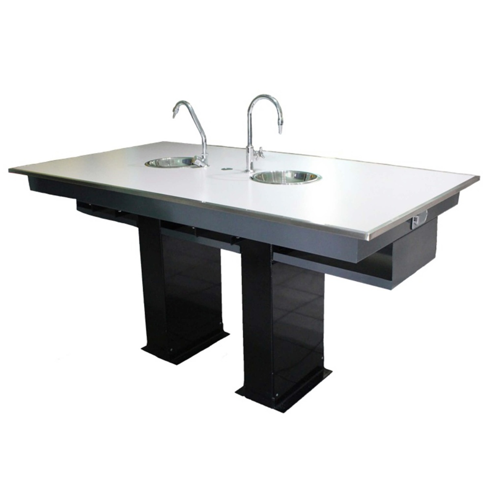 mesa central para laboratorio de melamina - novatech