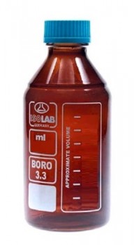 Frasco de vidrio ambar con tapa rosca 1L