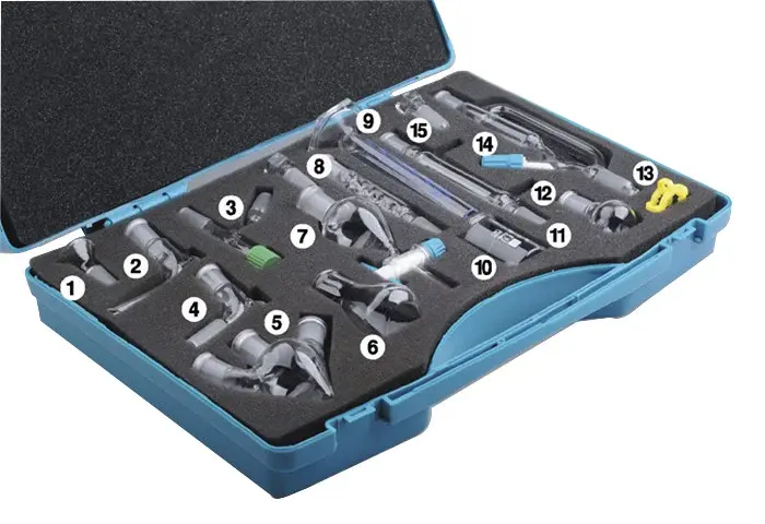 [067.30.001] Kit de Vidriería para Química Microescala (16 piezas) ISOLAB - 067.30.001