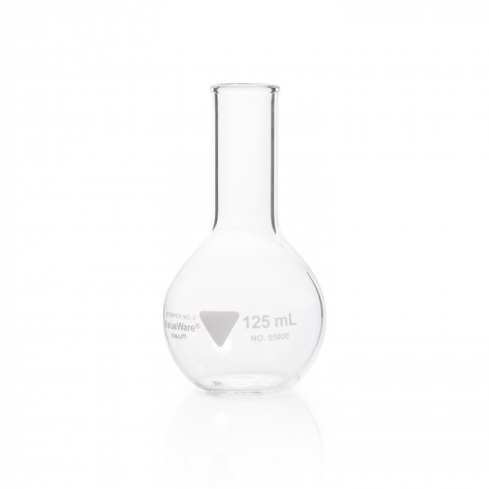 matraz florencia, fondo plano, boca reforzada 125 ml Kimax