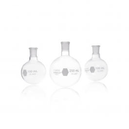 matraz fondo redondo, cuello corto, junta 14/20 25 ml Kimax