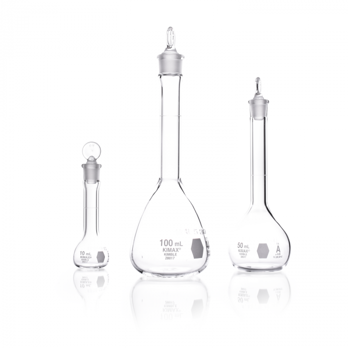 matraz volumétrico "a" tapón vidrio, certificado individual cenam 25 ml Kimax