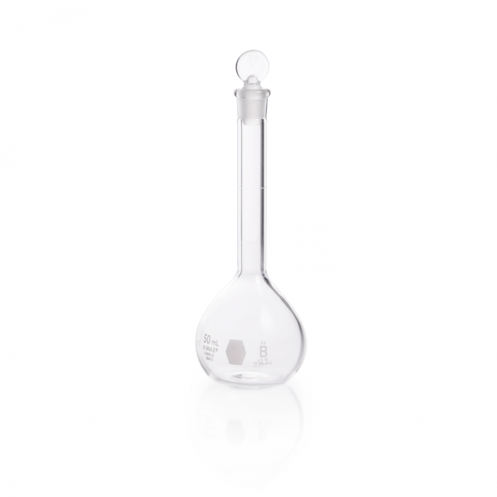 matraz volumétrico,"b" tapón vidrio 50 ml Kimax