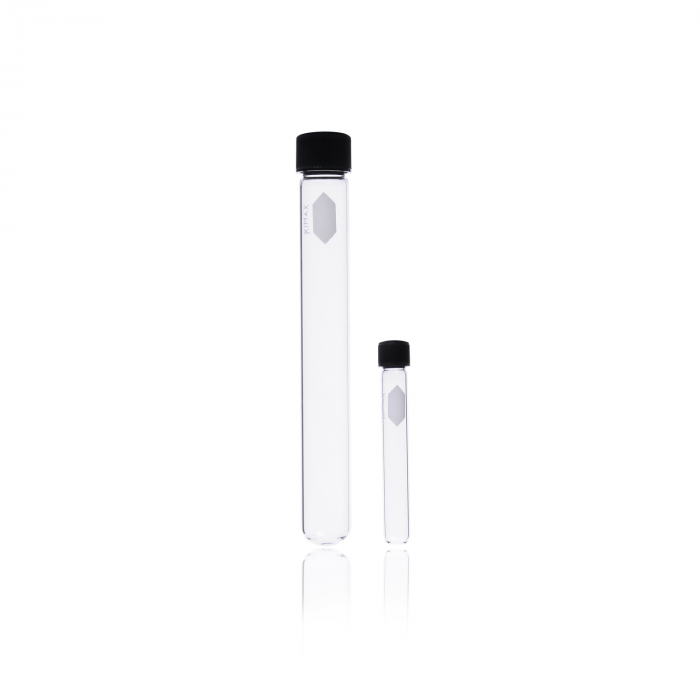 tubo de cultivo roscado, decorado  ,  c/tapa sin colocar  160 ml 38 x 200 Kimax