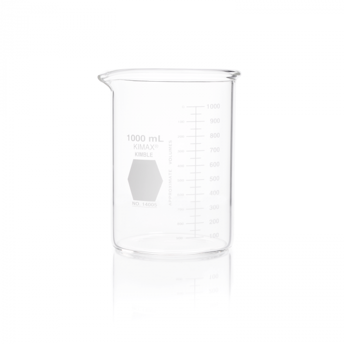 [14005-1000] vaso de precipitado, pared reforzada (heavy-duty), forma baja, graduado 1000 ml Kimax