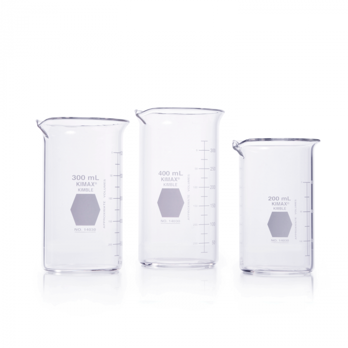 vaso de precipitado. berzelius, con vertedero, forma alta, graduado 600 ml Kimax