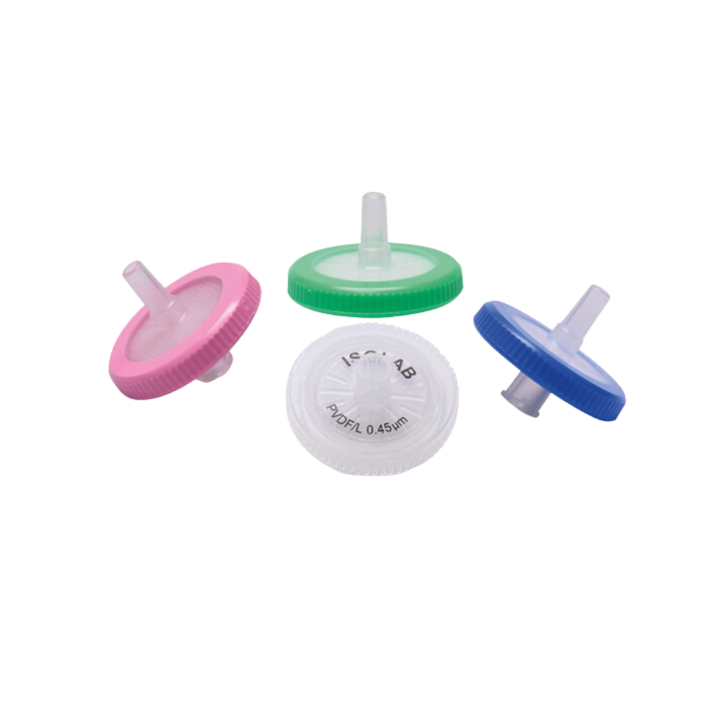 Filtro jeringa no estéril membrana PVDF 0.45 µm 25 mm 100 paq Isolab