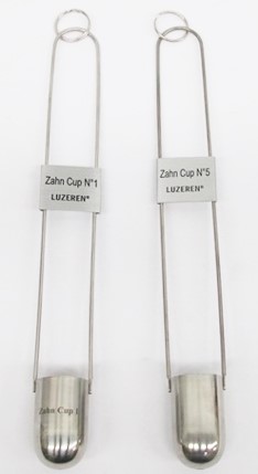 Copa Zahn No.2 Luzeren acero inoxidable 44mL profundidad 58mm