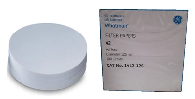 [1442-125] papel filtro # 42 de 12.5cm, 100/paq. whatman