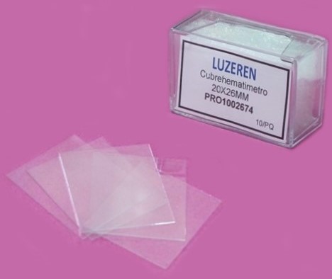 Cubrehematímetro vidrio 20×26mm Luzeren paquete 10