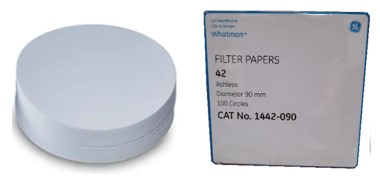 [1442-090] papel filtro # 42 de 9cm diam, 100/paq. whatman