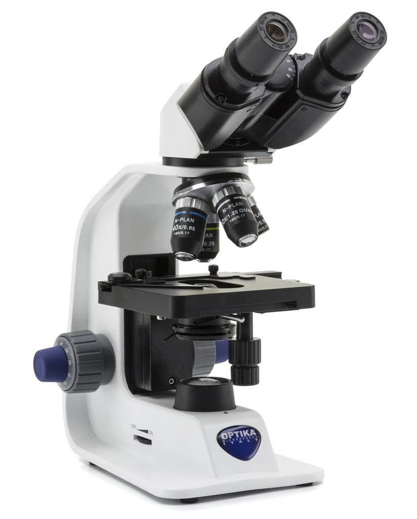 Microscopio Binocular B-159R-PL 1000× N-PLAN LED Batería Optika