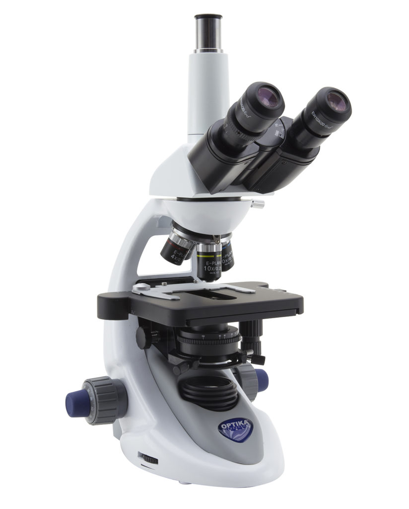 Microscopio trinocular profesional, B-293PLi, 1000x, sistema óptico infinito IOS, iluminación X-LED³, campo claro - Optika