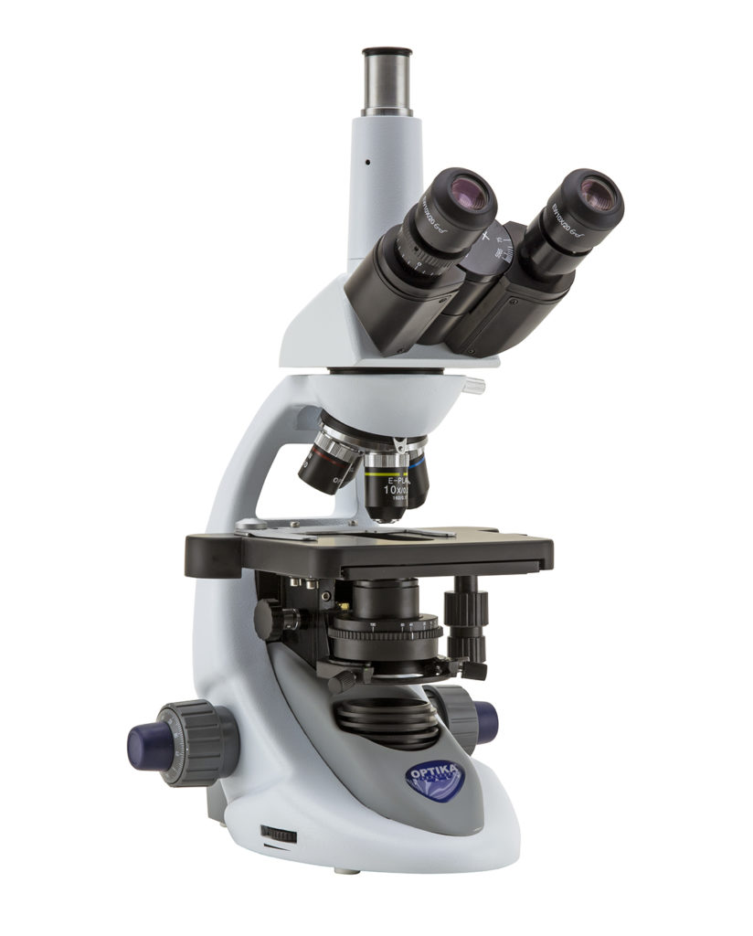 Microscopio trinocular, 1000x, N-PLAN, sistema óptico finito, iluminación X-LED³, multienchufe - B-293 - Optika