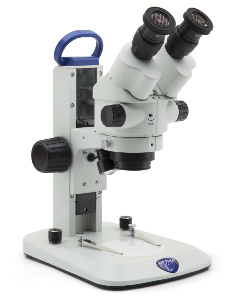Estereomicroscopio SLX-2 | Zoom Continuo 7x–45x | EcoLED™ | Cabezal Giratorio 360° | Batería Recargable (no incluidas) - Optika 