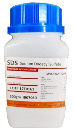 sds : dodecil sulfato de sodio 100g. ibi scientific