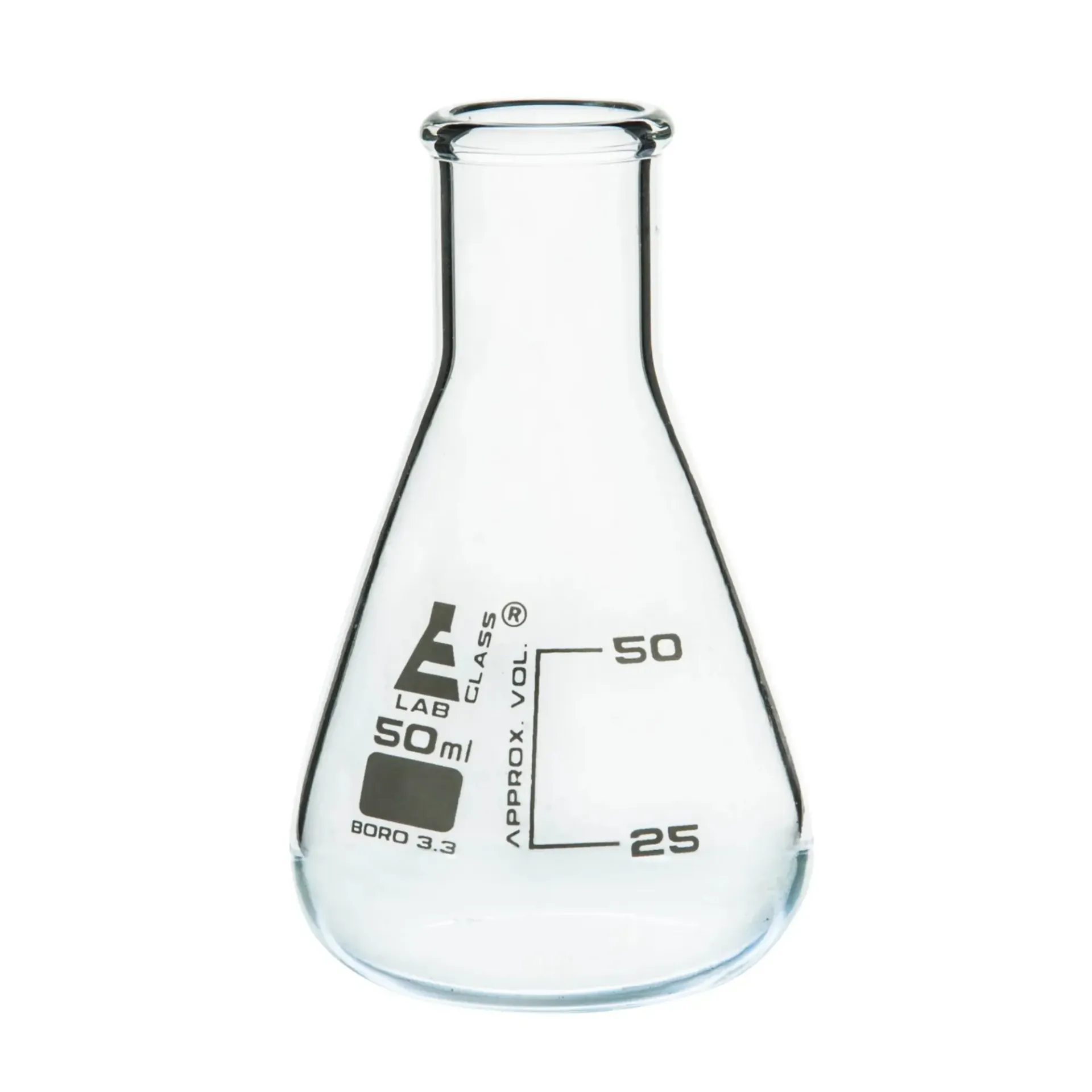 [CH0424C] Matraz Erlenmeyer de 50 ml de Vidrio Borosilicato con Cuello Estrecho Eisco
