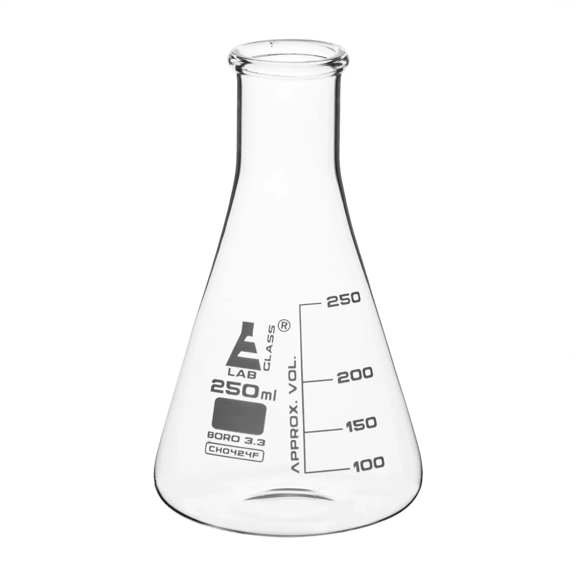 [CH0424F] Matraz Erlenmeyer de 250 ml de Vidrio Borosilicato con Cuello Estrecho Eisco