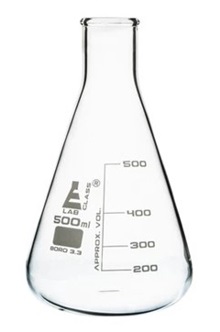 [CH0424G] Matraz Erlenmeyer de 500 ml de Vidrio Borosilicato con Cuello Estrecho Eisco