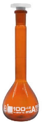 matraz volumetrico ambar 100ml. eisco.