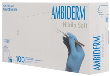 [AMB-2021] guantes de nitrilo medianos. ambiderm 