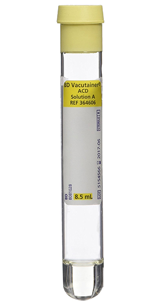 tubo amarillo con acd b, 13x100mm, 6ml