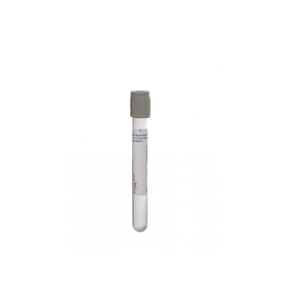 tubo gris para determinación de glucosa con fluoruro de sodio 3 mg