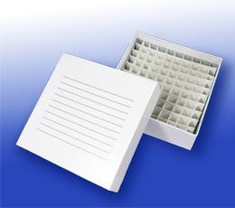 Caja Criogénica de Cartón Blanca para 100 Tubos de 1.5/2.0 ml - Biologix