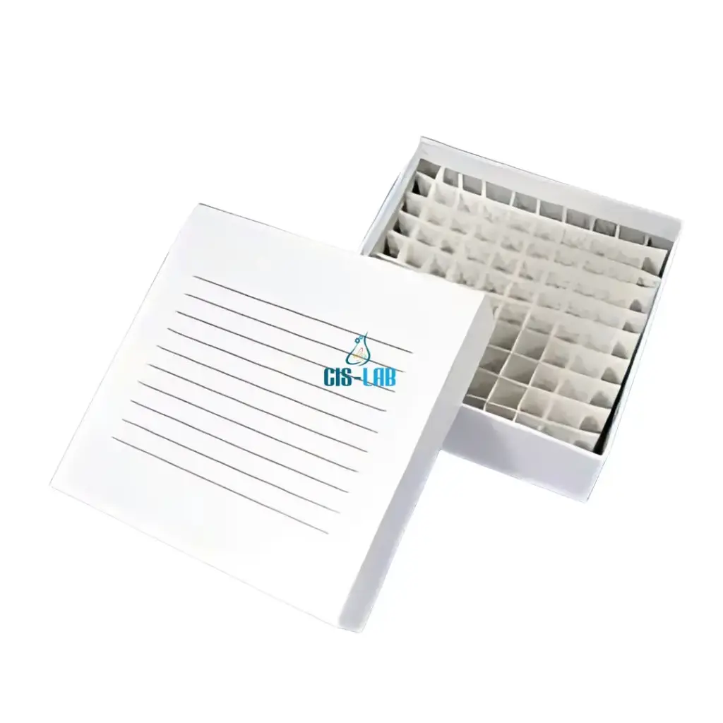 Caja Criogénica Cartón Blanca 81 Tubos 2ml Biologix