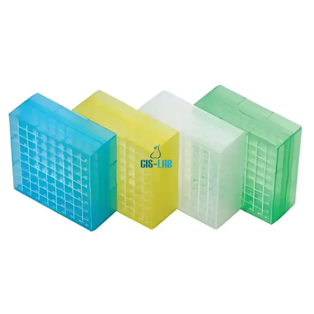 [90-9081] Caja Criogénica Polipropileno 81 Tubos, 5/paq, Biologix