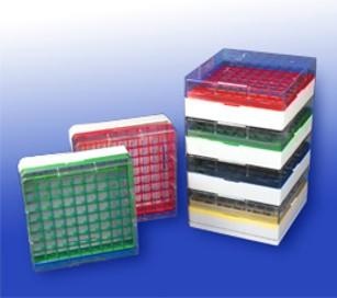 Caja Criogénica de Policarbonato para 81 Tubos de 1.5/2.0 ml - Biologix