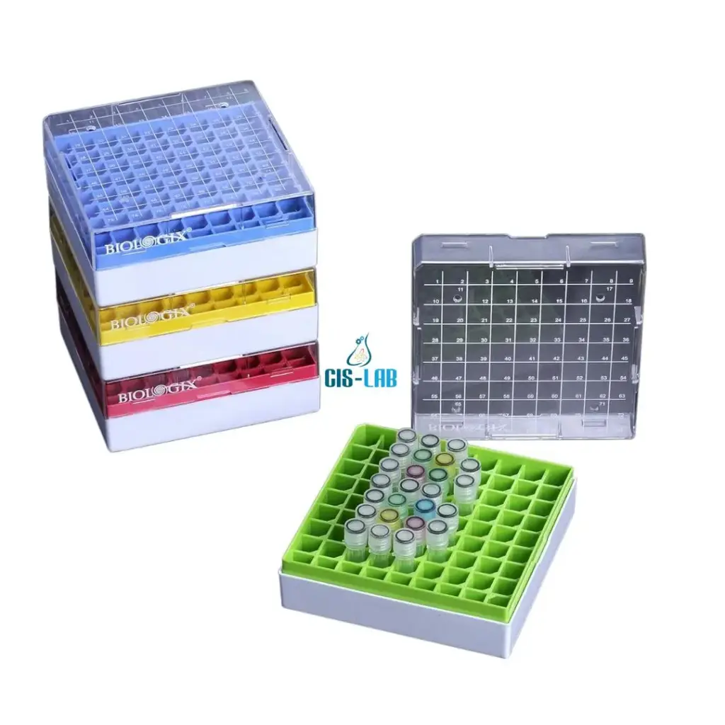 Caja Criogénica de Policarbonato para 81 Tubos de 1.5/2.0 ml - Biologix